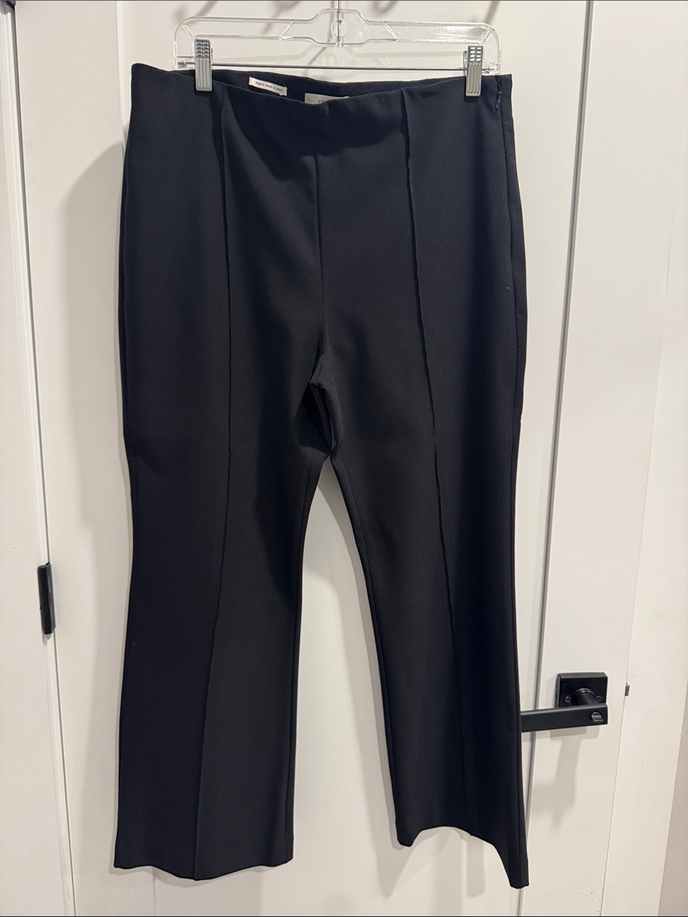 Vince Black Wide-Leg Womens Pants side zipper